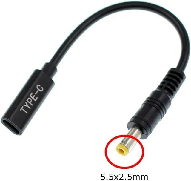 Alt view image 2 of 4 - 1pcs USB 3.1 Type C USB Female to DC 5.5 * 2.5 mm 5.5 * 2.5 Male Power Charger Adapter Connector Adaptor