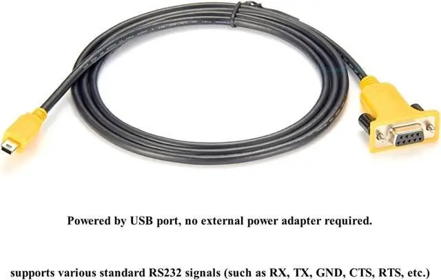 Alt view image 5 of 5 - M/i/ni USB to Serial Adapter Cable M/i/ni USB to RS232 DB9 Female Converter Cable F/;TD/;1 Chipset Compatible with The Windows 11,10,8,7,Vista,Linux