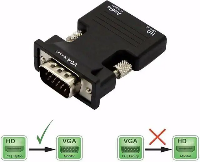 Alt view image 4 of 6 - HDMI-Compatible to VGA Adapter 1080P VGA to HDMI-Compatible Converter with Audio Output for PC Laptop TV Box Projector HDTVC(VGA to HD)