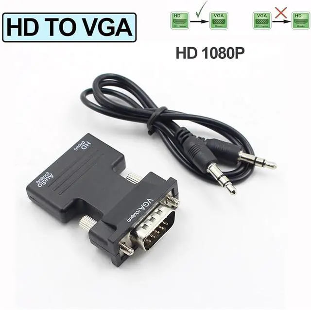 Alt view image 5 of 6 - HDMI-Compatible to VGA Adapter 1080P VGA to HDMI-Compatible Converter with Audio Output for PC Laptop TV Box Projector HDTVC(VGA to HD)
