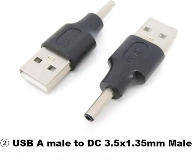 Alt view image 2 of 7 - 1pc USB Type A Male to DC 2.5x0.7 3.5x1.35 4.0x1.7 5.5x2.1 5.5x2.5 Male 5.5x2.1 Jack Female Power Adapter Connector Converter(3.5x1.35mm Male)