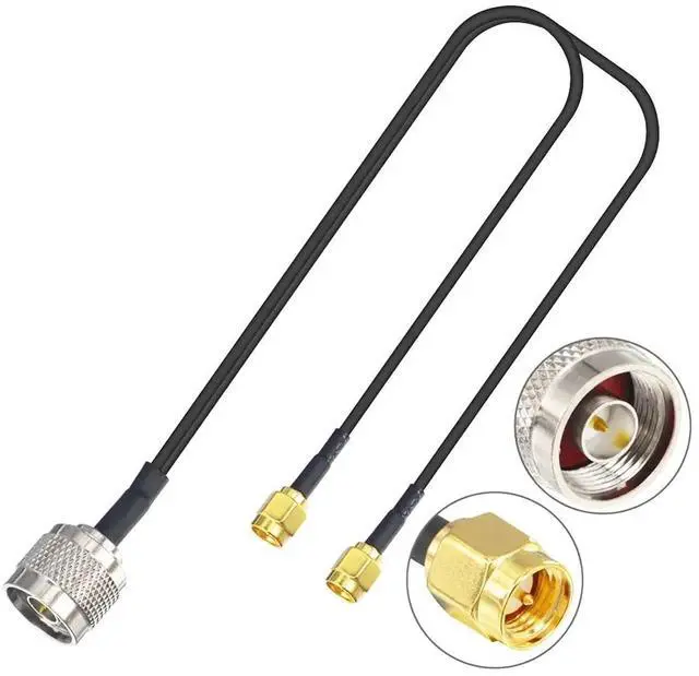 Alt view image 2 of 4 - N Type Splitter Cable N Male to Dual SMA Male Cable N-Type Adapter Cable V Type 50ohm 30cm