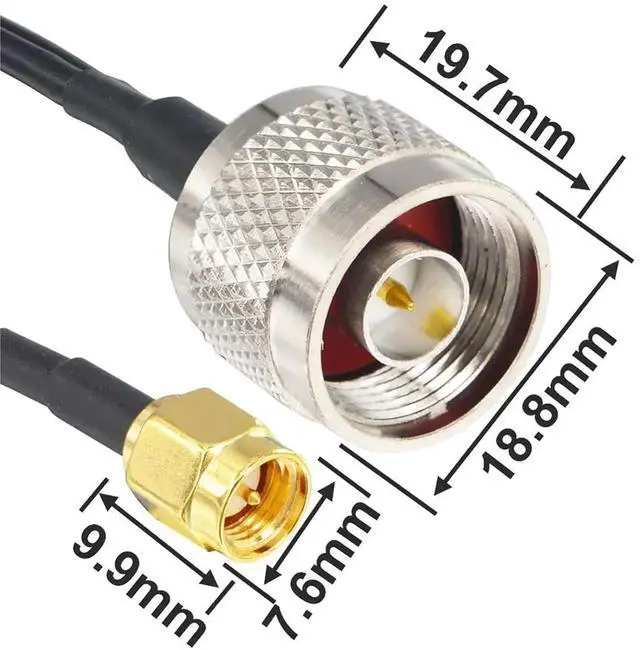 Alt view image 3 of 4 - N Type Splitter Cable N Male to Dual SMA Male Cable N-Type Adapter Cable V Type 50ohm 30cm