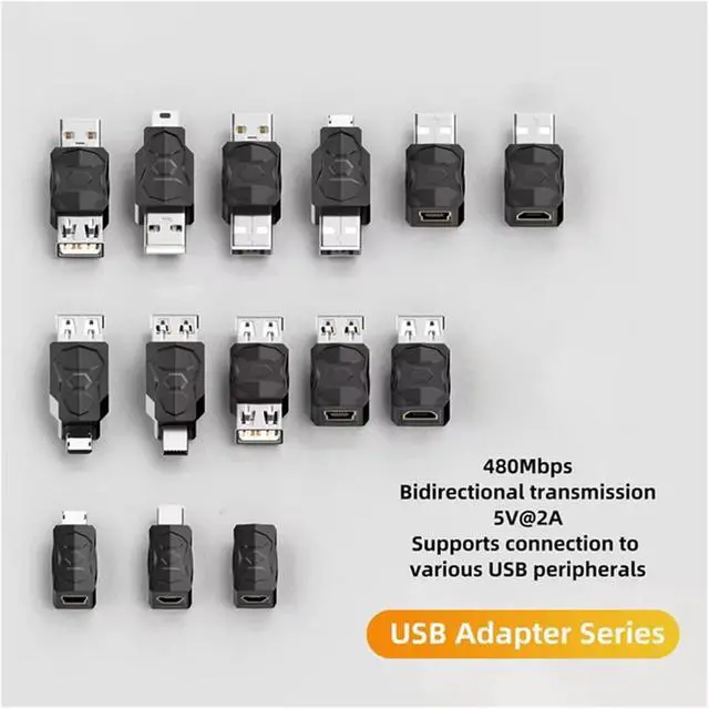 Alt view image 3 of 6 - USB Adapter Converter - 1-10PCS USB to Micro/Mini/Type-C Male to Female Charging & Data Sync Adaptor for Phones, Tablets, Cameras(USB to Micro Male,1 PCS)