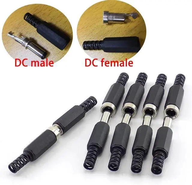 Alt view image 2 of 6 - 5/10pcs DC Female Male Connectors Power 5.5mm x 2.1mm Male Female Jack Socket Adapter Electric Wire Terminals(10 pcs DC Female)