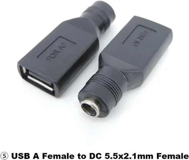 Alt view image 2 of 7 - 1pcs USB Type A Female to DC Male 2.5x0.7 3.5x1.35 4.0x1.7 5.5x2.1 5.5x2.5 Male Jack Female Power Adapter Connector Converter(5.5x2.1mm Female)