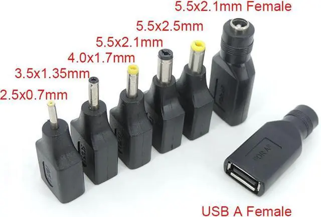 Alt view image 3 of 7 - 1pcs USB Type A Female to DC Male 2.5x0.7 3.5x1.35 4.0x1.7 5.5x2.1 5.5x2.5 Male Jack Female Power Adapter Connector Converter(5.5x2.1mm Female)