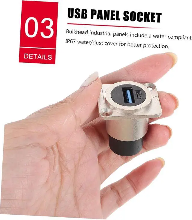 Alt view image 3 of 7 - 10pcs Usb Panel Mount Coupler Usb Flush Mount Connector for Easy Installation Data Connection for Industrial and Home Use