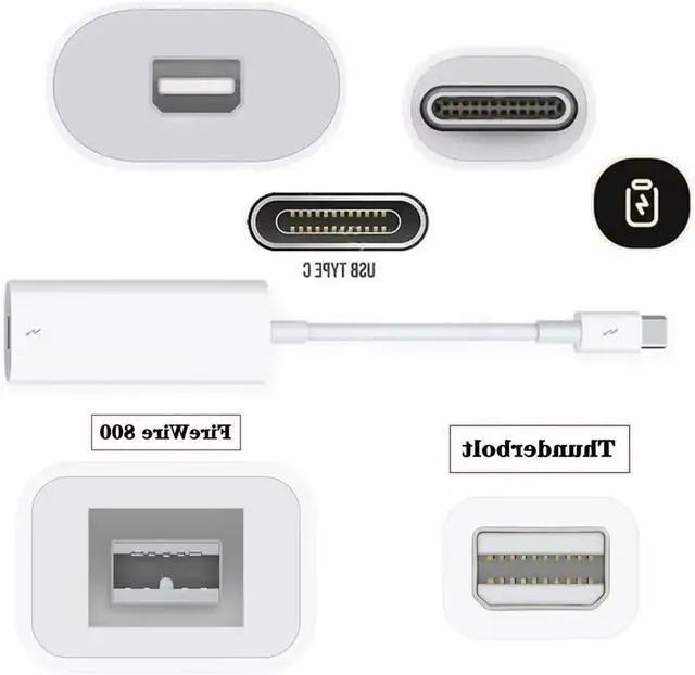 Alt view image 2 of 3 - Thunderbolt 2 3 to FireWire 800 Adapter to RJ45 Fire 1394B Suitable for Mac Computers Equipped with Port(Thunderbolt 3-2)