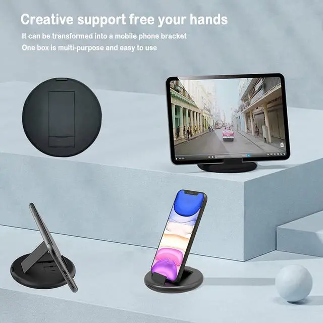 Alt view image 6 of 7 - Multifunctional Data Cable Conversion Head Portable Storage Box, Multi-Type Charging Line Convertor USB Type C Adapter Tool Contains Sim Card Slot Tray Eject Pin, Phone Holder (Multi-Colour)