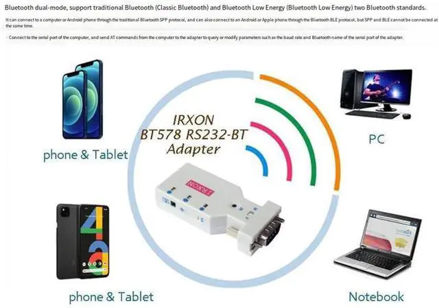 Alt view image 6 of 6 - BT578 V3 RS232 Bluetooth Module BT578 Serial Adapter RJ45 to RS232 Bluetooth Console Cable Male and Female Heads USB to Type-C Power Charging Type-C Power Charging