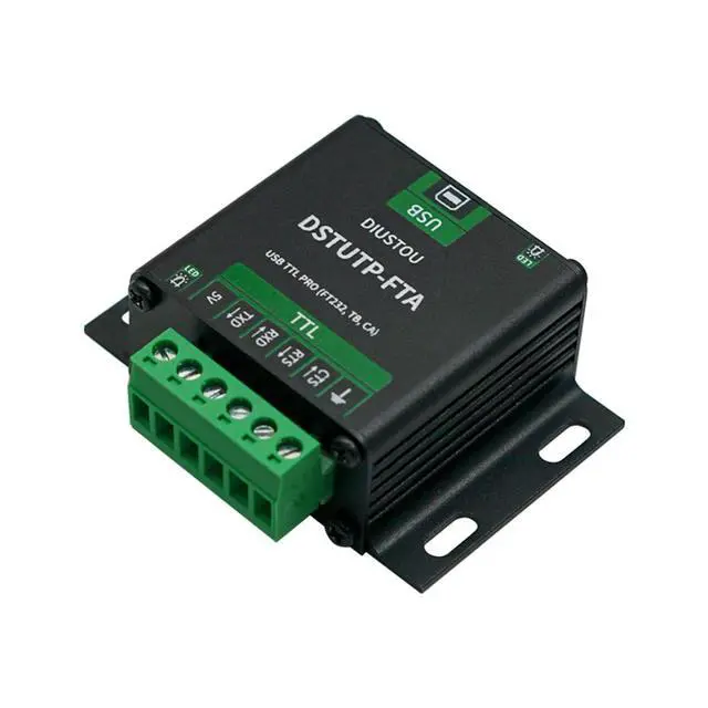 Alt view image 2 of 7 - Industrial USB to TTL Serial Converter PRO - FT232 Chipset Aluminum Alloy Shield Bidirectional Signal Isolation USB-B & 5.08mm Terminal Industrial-Grade Stability