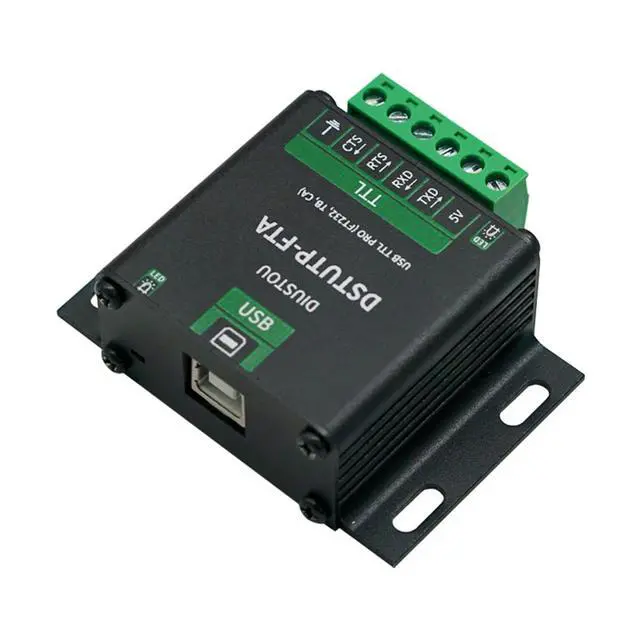 Alt view image 5 of 7 - Industrial USB to TTL Serial Converter PRO - FT232 Chipset Aluminum Alloy Shield Bidirectional Signal Isolation USB-B & 5.08mm Terminal Industrial-Grade Stability
