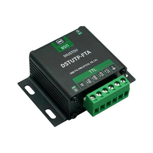 Alt view image 7 of 7 - Industrial USB to TTL Serial Converter PRO - FT232 Chipset Aluminum Alloy Shield Bidirectional Signal Isolation USB-B & 5.08mm Terminal Industrial-Grade Stability