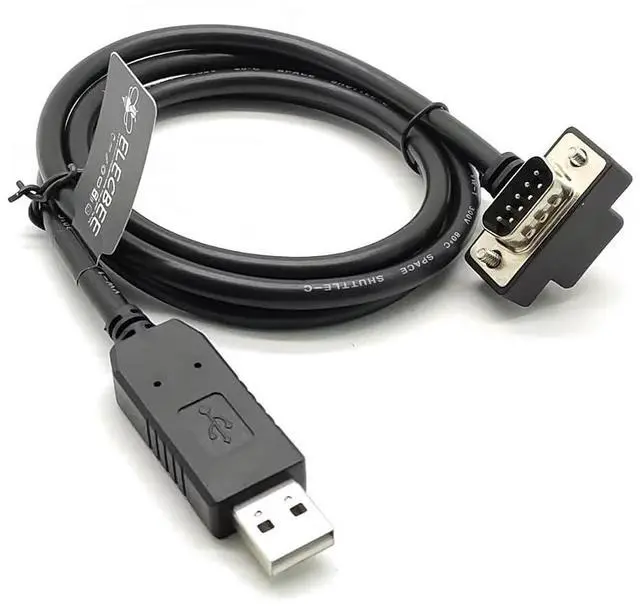 Main image of Elecbee Prolific USB to RS232 Serial Adapter, DB9 D-sub 9-Pin Male Right Angle, Type A Straight Male