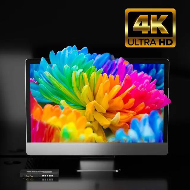 Alt view image 7 of 7 - 4K HDMI KVM Switch 4x1 w/Hot-Key, Quad HDMI Multiviewer Switcher w/PIP, 4K@30Hz, 4 Computers Share 1 Monitor+2 USB Device, Quick View for Security Camera, PC, Laptop, Fire Stick, Roku