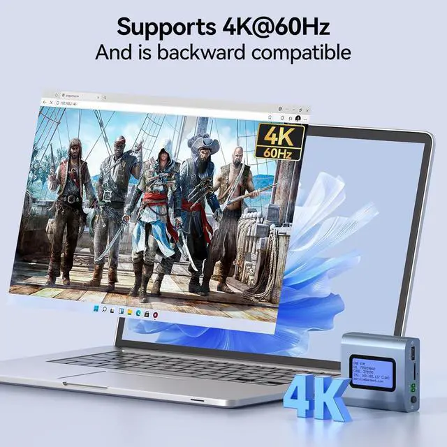 Alt view image 5 of 7 - Remote KVM Over IP Internet,4K IP KVM Remote Control PC,Server,Remote Power Control, LCD Screen,ZeroTier, TF Card,Webcam,Wake, Install OS Via BIOS, Windows Mac Linux Android
