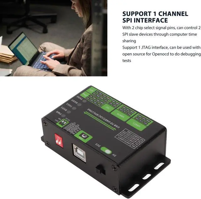 Alt view image 3 of 7 - EBTOOLS USB to UART I2C SPI JTAG Converter, 2 UART, 1 I2C, 1 SPI, 1 JTAG, 3.3V 5V, Industrial Isolation, 10 8.1 8 7, Aluminum Alloy Case, Wide Application