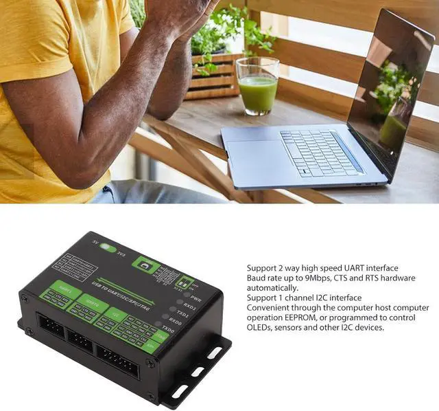 Alt view image 5 of 7 - EBTOOLS USB to UART I2C SPI JTAG Converter, 2 UART, 1 I2C, 1 SPI, 1 JTAG, 3.3V 5V, Industrial Isolation, 10 8.1 8 7, Aluminum Alloy Case, Wide Application