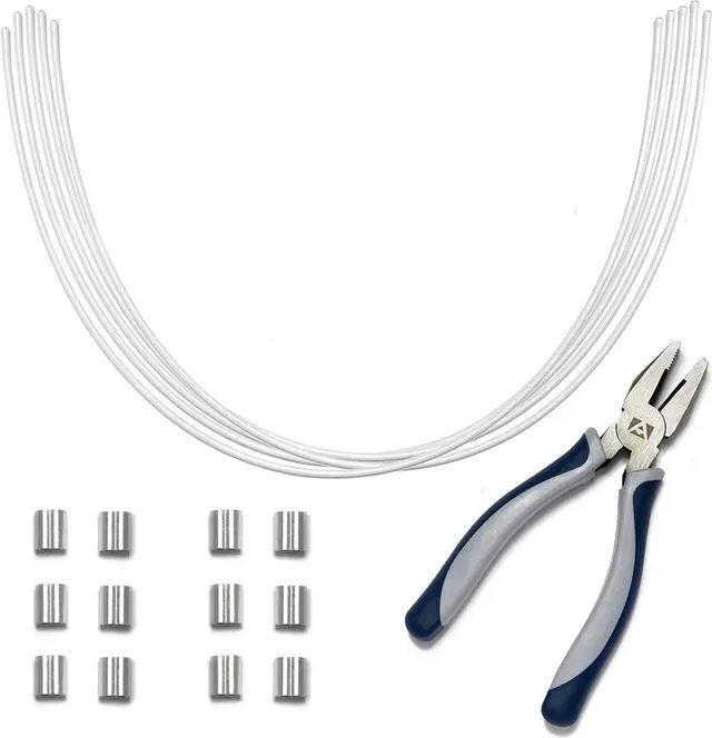Main image of Cable Organization, DIY Tether Kit - Customizable Cable Tethers for Computers, Adapters & Dongles - Easy Self Installation Tether Cables with Free Crimping Tool (White 30 Pk, 12 inch)