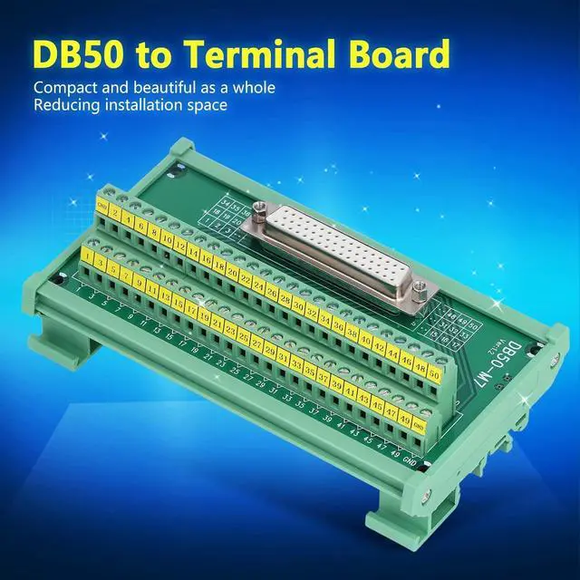 Alt view image 2 of 7 - DB0 to Terminal Connector, Screw Terminal Block Distribution Module, Din Rail Mot Interface Module for DB0M7
