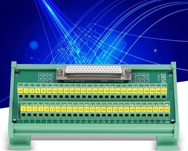 Alt view image 3 of 7 - DB0 to Terminal Connector, Screw Terminal Block Distribution Module, Din Rail Mot Interface Module for DB0M7