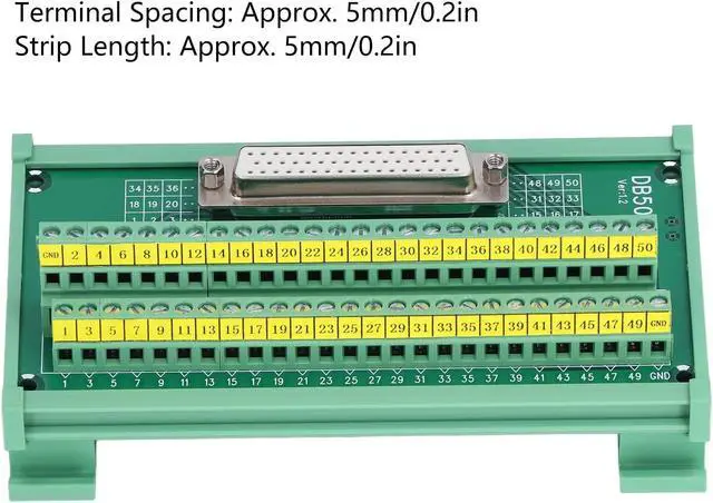 Alt view image 5 of 7 - DB0 to Terminal Connector, Screw Terminal Block Distribution Module, Din Rail Mot Interface Module for DB0M7