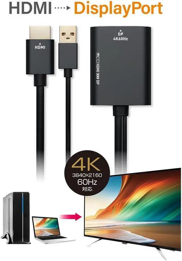 Alt view image 6 of 6 - (Nakabayashi) MCO Mini DisplayPort to HDMI Cable 4K 2m Z1919