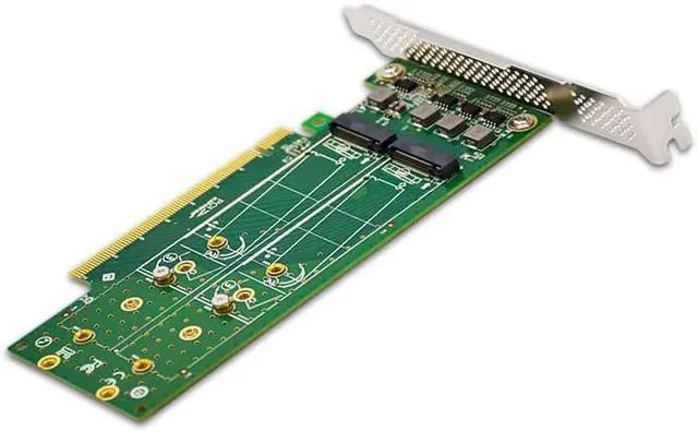 Alt view image 3 of 3 - PCIe x16 to 4-Port M.2 NVMe SSD Adapter- Low Profile