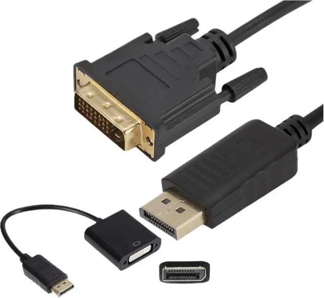 Alt view image 2 of 6 - LccKaa DisplayPort Display Port DP to DVI Adapter Cable Male to Male Converter for PC Computer HDTV M>oni>tor Projector(DP to DVI 1.8m)
