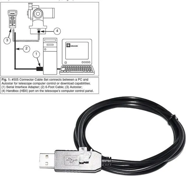 Alt view image 3 of 4 - Milkweed F1T`D2I FT232RL USB to RJ11 RJ9 4P4C p/Lug NEXSTAR RS232 Serial Upgrade Cable of C-L-ST1R1N NEXSTAR+ Hand Controller PC Control KABLE(5M)