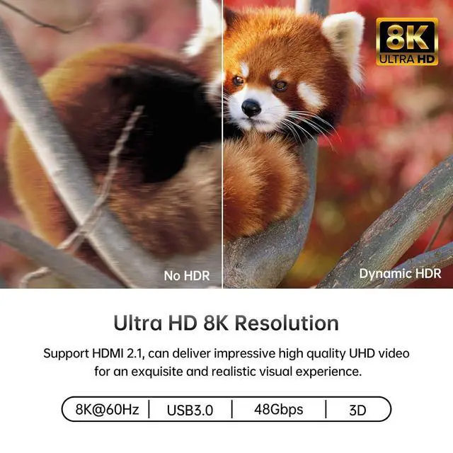 Alt view image 5 of 7 - MT-VIKI 4K@144Hz USB 3.0 HDMI KVM Switch 2 Port 8K@60Hz, MT-VIKI Aluminum KVM Switch HDMI 2.1, 4K@120Hz HDR for Games