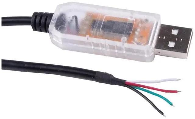 Alt view image 2 of 7 - RS485 Converter Cable Chip to 4 Wires 6 Cores End Connector Wiring Pinout USB Serial RS485 Cable Support Ard-uino Win10 Win8 (Size : 6ft, Color : Black Shell 4 Wires)