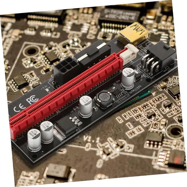 Alt view image 2 of 7 - 5sets Pci-e to Extender Adapter Power Supply for Mining Rig High-Speed Pci Express Extension Cable for Graphics Card Installation and Signal Integrity