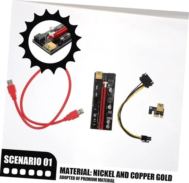 Alt view image 5 of 7 - 5sets Pci-e to Extender Adapter Power Supply for Mining Rig High-Speed Pci Express Extension Cable for Graphics Card Installation and Signal Integrity