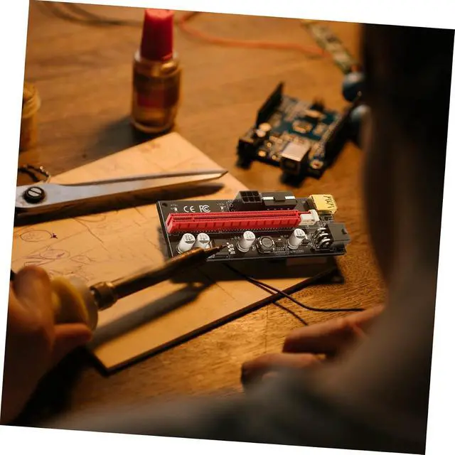 Alt view image 6 of 7 - 5sets Pci-e to Extender Adapter Power Supply for Mining Rig High-Speed Pci Express Extension Cable for Graphics Card Installation and Signal Integrity