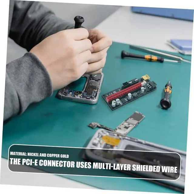 Alt view image 7 of 7 - 5sets Pci-e to Extender Adapter Power Supply for Mining Rig High-Speed Pci Express Extension Cable for Graphics Card Installation and Signal Integrity