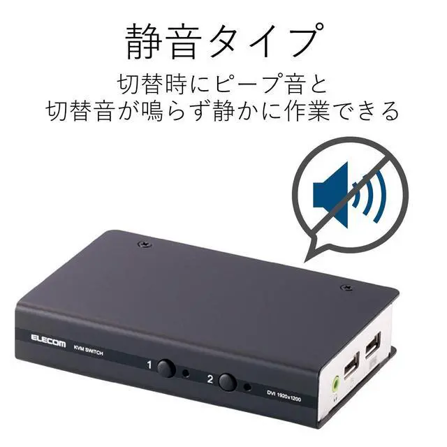 Alt view image 7 of 7 - ELECOM KVM Switch for 2 USB Devices KVM-DVHDU2 (Japan Import)