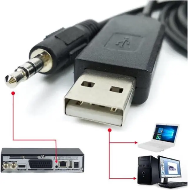 Alt view image 3 of 3 - Milkweed FTDI FT232RL USB RS232 to TRS 3.5MM Stereo Jack AJ Plug Update Flash Cable Fit Fit Compatible FREESAT V8 Super SKYSET S2020 IPTV STP, 1.8M