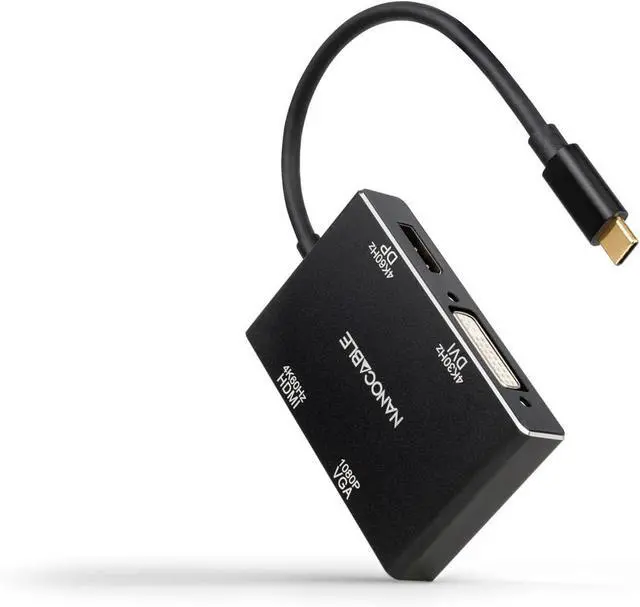 Main image of Coversor Nanocable USB-C to HDMI-DVI-DP-VGA/H 10cm