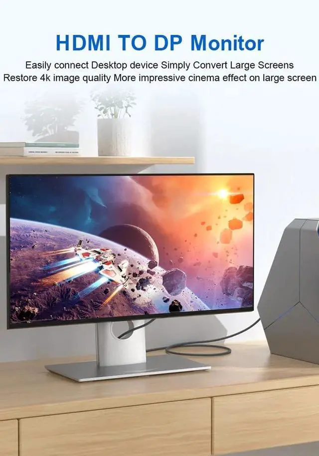 Alt view image 2 of 7 - innov8 HDMI to Displayport with USB 2.0 Audio Video Cable 4K/60Hz, Black