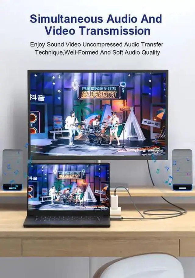 Alt view image 4 of 7 - innov8 HDMI to Displayport with USB 2.0 Audio Video Cable 4K/60Hz, Black