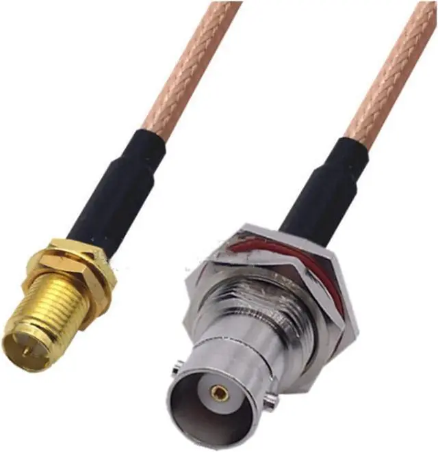 Alt view image 6 of 6 - Milkweed RG316 Cable BNC Female to SMA Adapter RP SMA to BNC Male & Female Nut Pigtail RG316 Jumper(2m,2RPSMAM-BNCF)