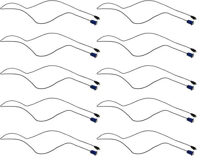 Alt view image 6 of 6 - 2025 Updated 10pcs HDMI to VGA Cable Adapter, Gold-Plated Male to Male Cord for PC/Monitor/Projector/HDTV, 6 Feet/1.8 Meters,Pack of 10