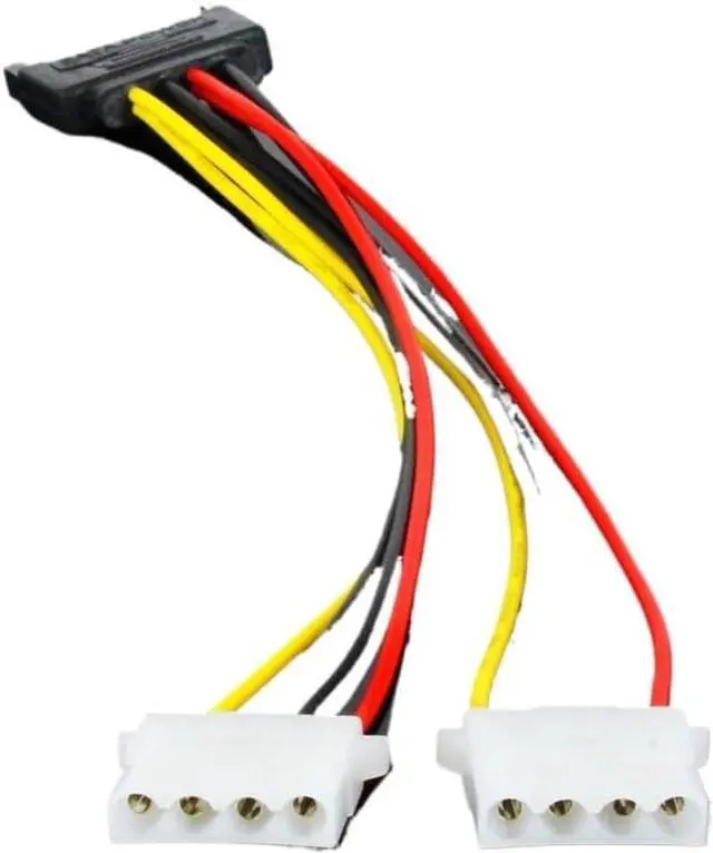 Alt view image 2 of 6 - KUNSR SATA Male to IDE 4Pin Model Female Power Supply Computer Cable Extention Hard Drive Cable Sata 1 to 2 4PIN