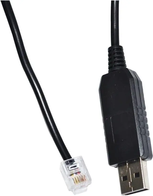Alt view image 5 of 5 - Artemisia FTDI FT232RL CHIP USB to RJ11 RJ12 RS485 Converter Serial Communication Cable for HE GUI Neng Solar MPPT Controller to PC (Size : 1.8m, Color : Black)