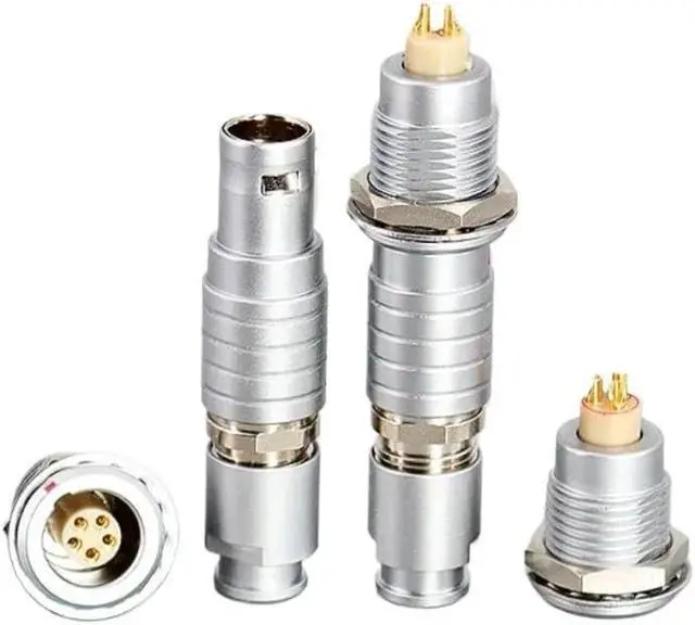 Alt view image 4 of 7 - Connector Metal 00B 0B 1B Push-Pull Self-Locking Aviation Plug Socket 2/3/4/5/6/7/9/10/12/14 Pin Male Female Connectors(Plug,4Pin 00B)