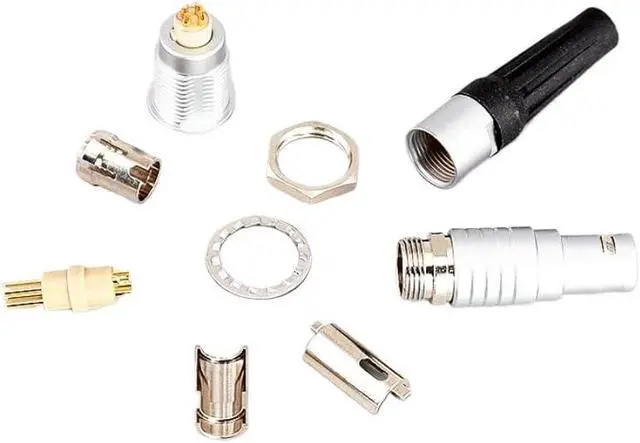 Alt view image 5 of 7 - Connector Metal 00B 0B 1B Push-Pull Self-Locking Aviation Plug Socket 2/3/4/5/6/7/9/10/12/14 Pin Male Female Connectors(Plug,4Pin 00B)