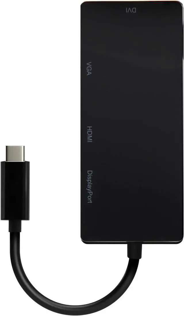 Alt view image 2 of 4 - AISENS - A109-0679 - USB-C to DP/DVI/HDMI/VGA Converter, USB-C/M-DP/H-DVI/H-HDMI/H-VGA/H, Black, 15Cm