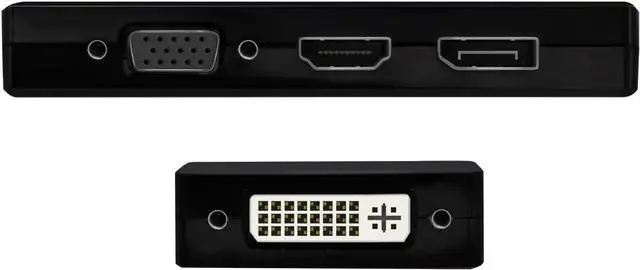 Alt view image 3 of 4 - AISENS - A109-0679 - USB-C to DP/DVI/HDMI/VGA Converter, USB-C/M-DP/H-DVI/H-HDMI/H-VGA/H, Black, 15Cm